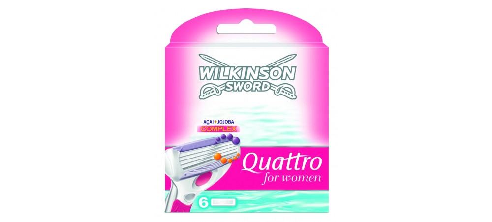 Quattro For Women Razor Blades by Wilkinson Sword - Pack of 3 / 6 Blade Refills