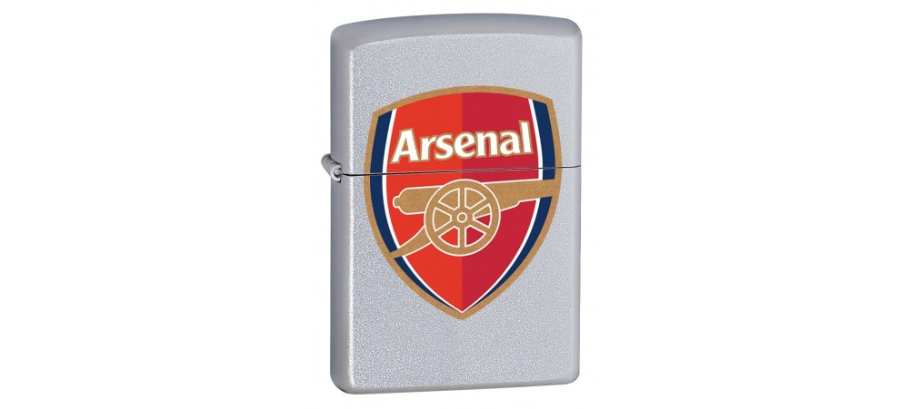 Zippo 205AFC Arsenal Football Club Official Crest Windproof Lighter - Satin Chrome