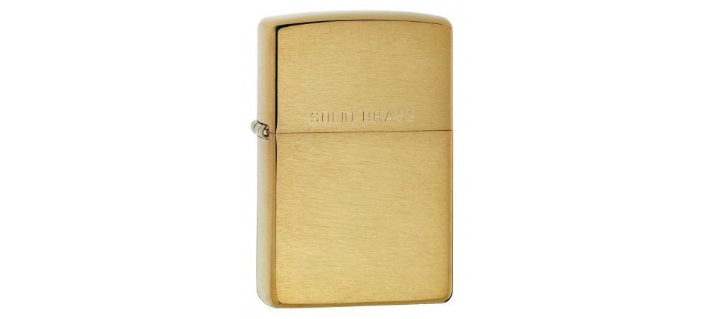Zippo 204 Brushed Brass Windproof Lighter with Solid Brass engraved