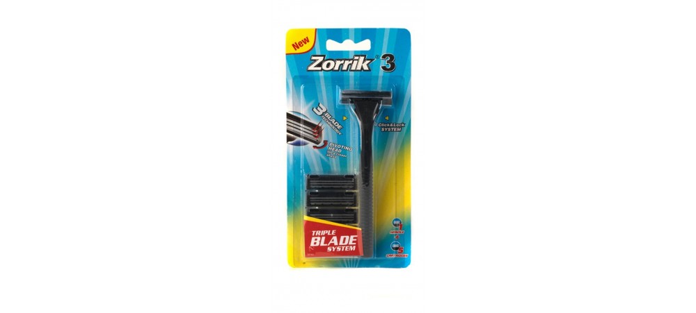 Zorrik 3 Triple Blade Razor with 5 Blades - AT302