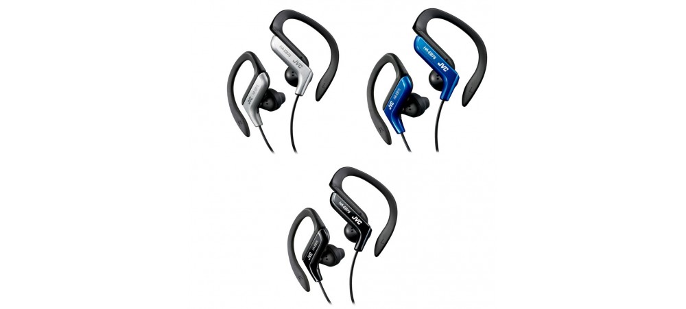 JVC HA-EB75 Sports Adjustable Inner / Around Ear Clip Earphones - Black / Blue / Silver 