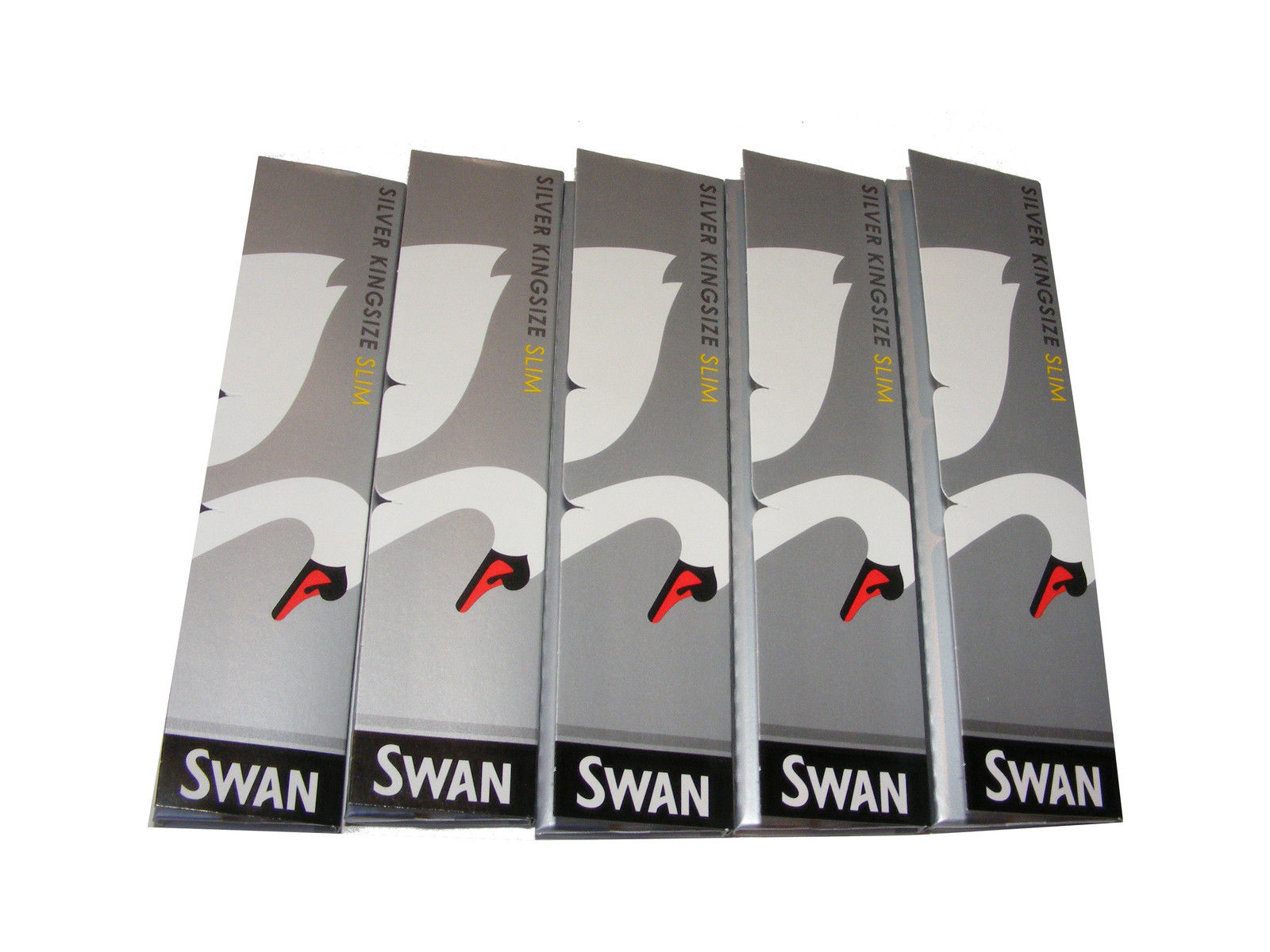 10 x PACKS SWAN SILVER KINGSIZE SLIM ROLLING PAPERS ULTRA THIN FINE WEIGHT SKINS